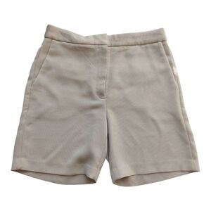 Aritzia Cream High-Rise Tailored Shorts